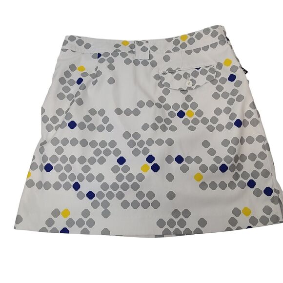NVO by Lanctot Women's Skirt Size 6 White Grey Geometric Golf Tennis Side Zipper - Picture 4 of 11